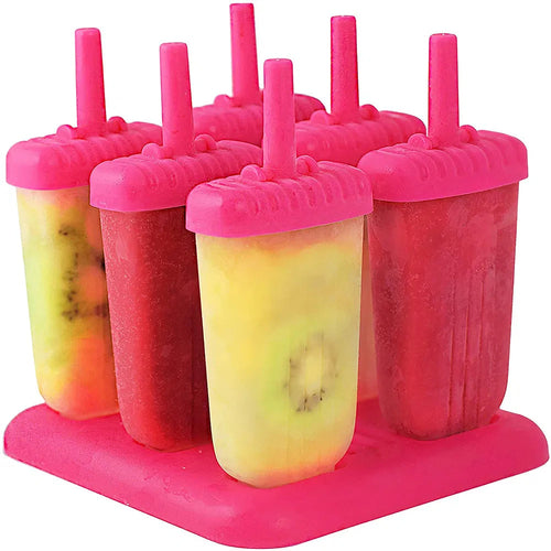 6Pcs Popsicle Molds Reusable Ice Cream DIY Ice Pop Maker Ice Bar Maker