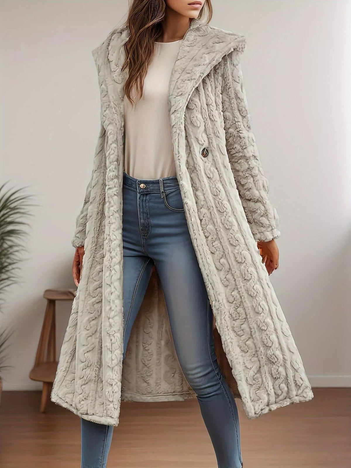 Cozy Button Up Longline Hoodie