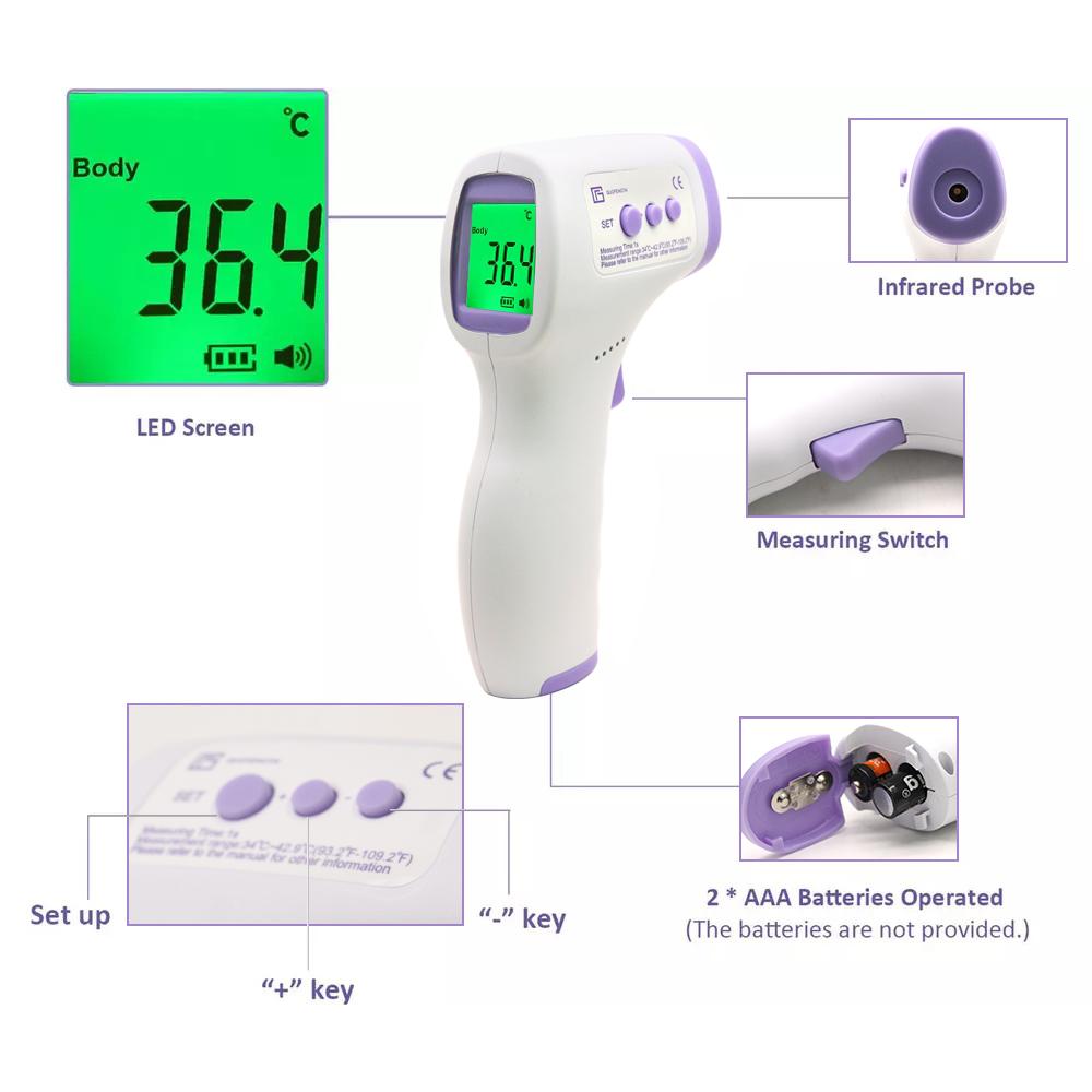 Digital No-Contact Infrared Thermometer LCD Display