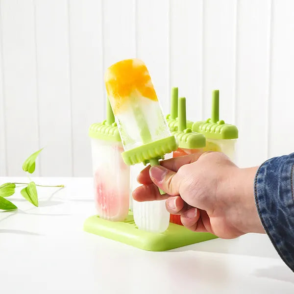 6Pcs Popsicle Molds Reusable Ice Cream DIY Ice Pop Maker Ice Bar Maker