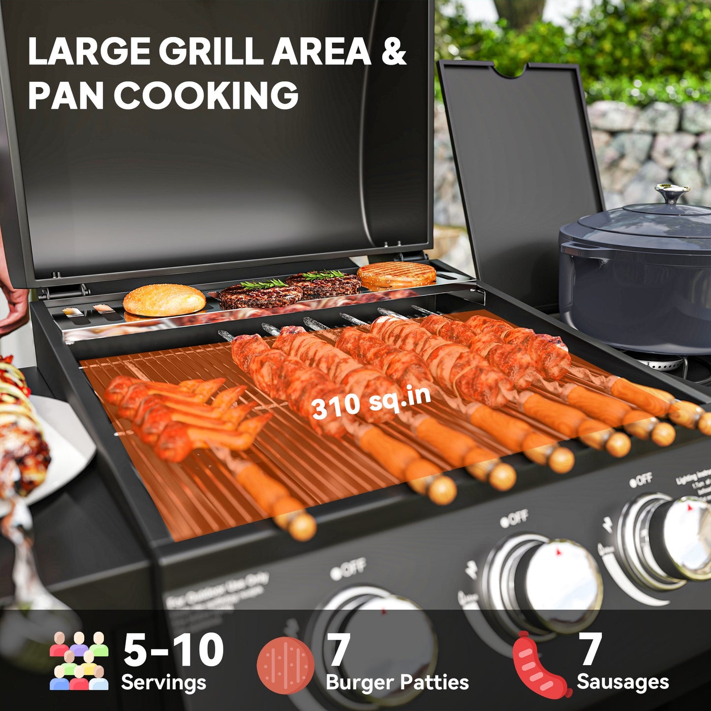 Ultimate Backyard Sizzler: 310 Sq. In. Gas Grill with Side Burner