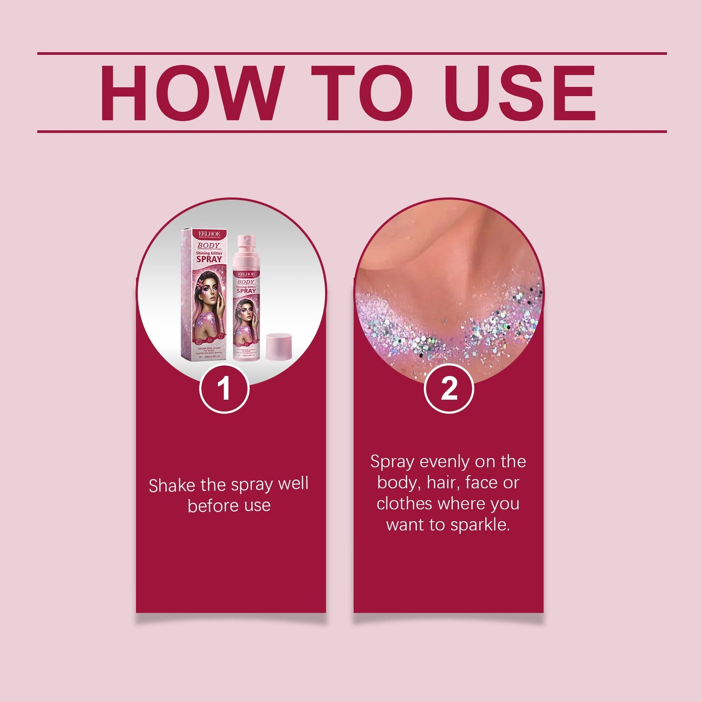 Eelhoe Stage Makeup Glitter Spray Facial Clavicle Brightening Glitter