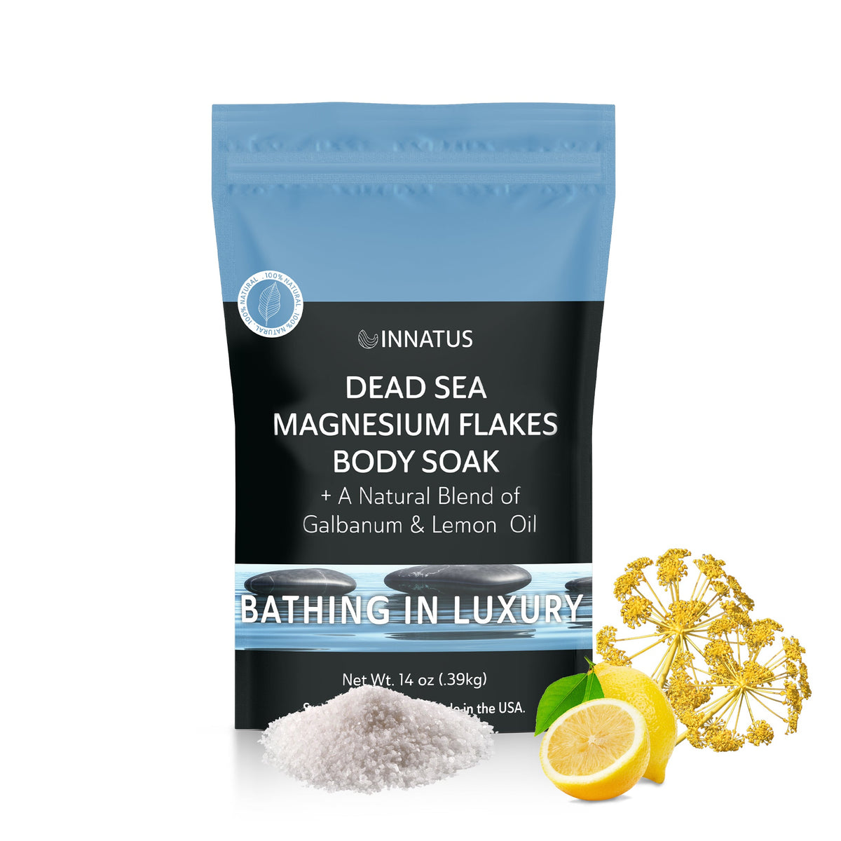 Magnesium Flakes + Dead Sea Salt for Soaking