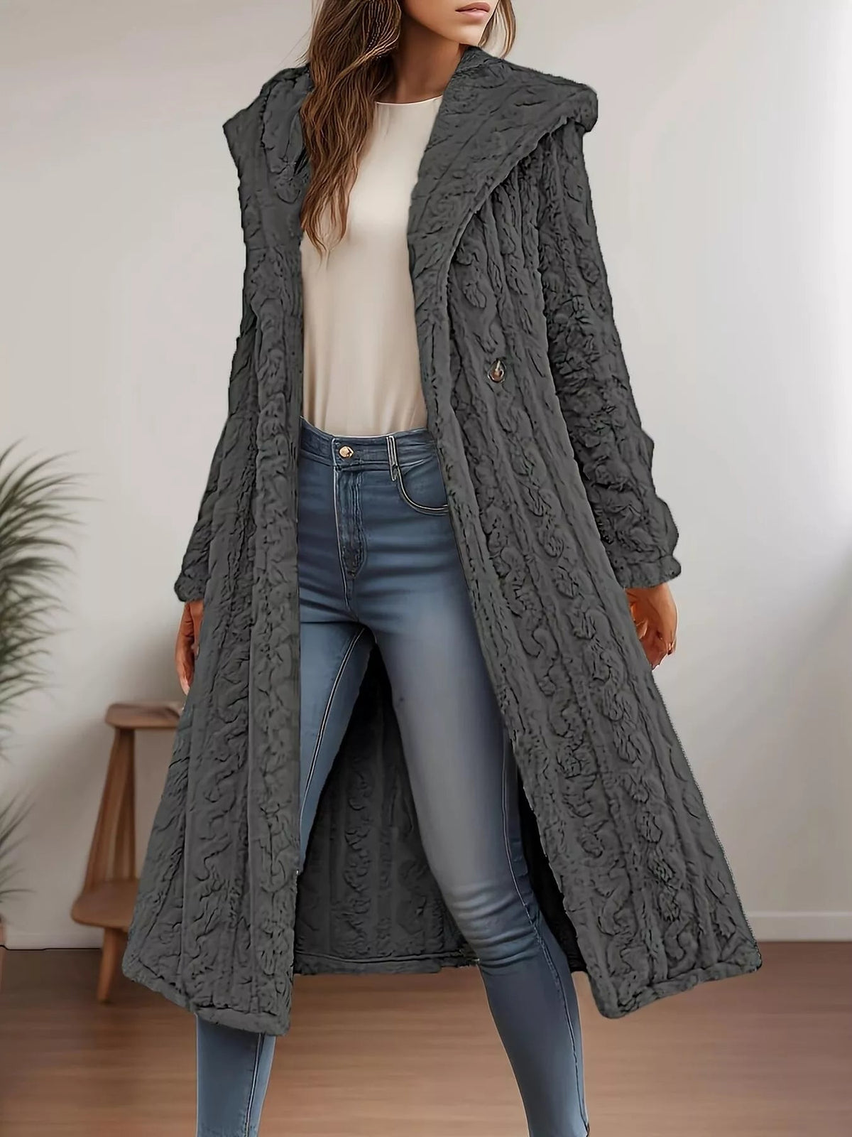 Cozy Button Up Longline Hoodie