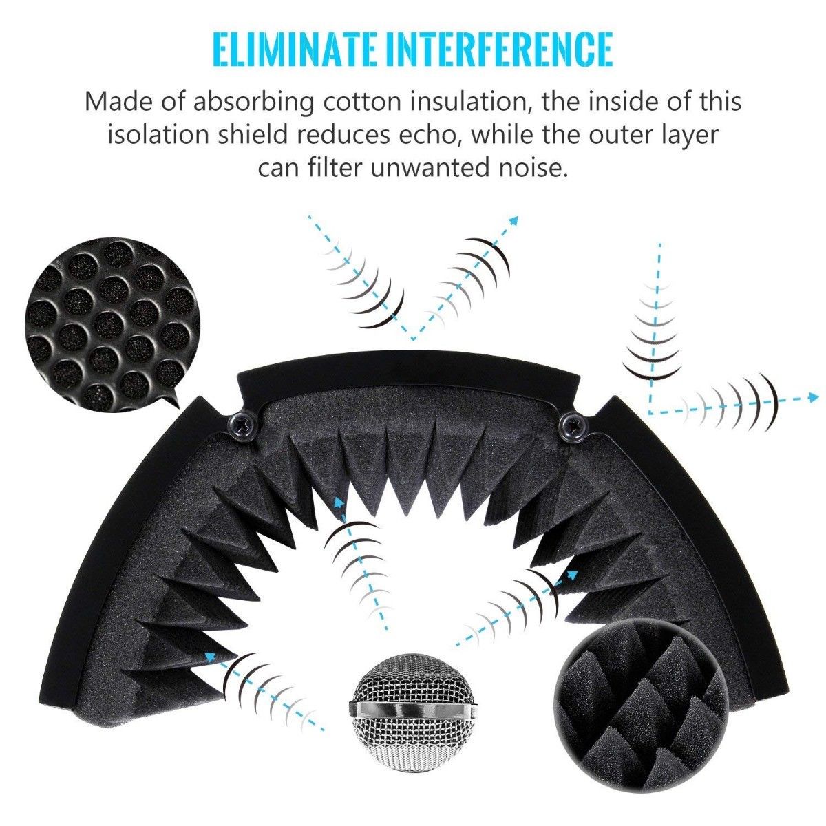 Microphone Isolation Shield for Studio Mic Sound
