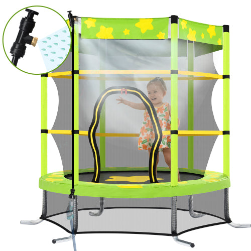 55 Inch Kids Outdoor Trampoline with Safety Enclosure