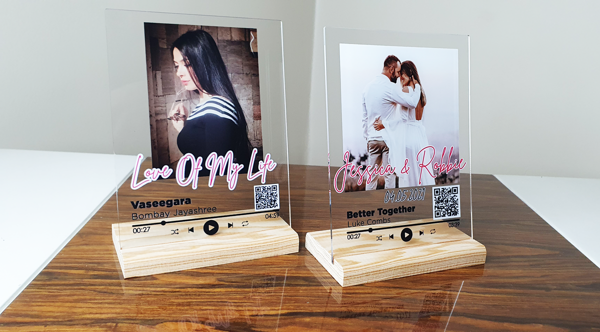 Personalized Gift Glass Art Music Plaque
