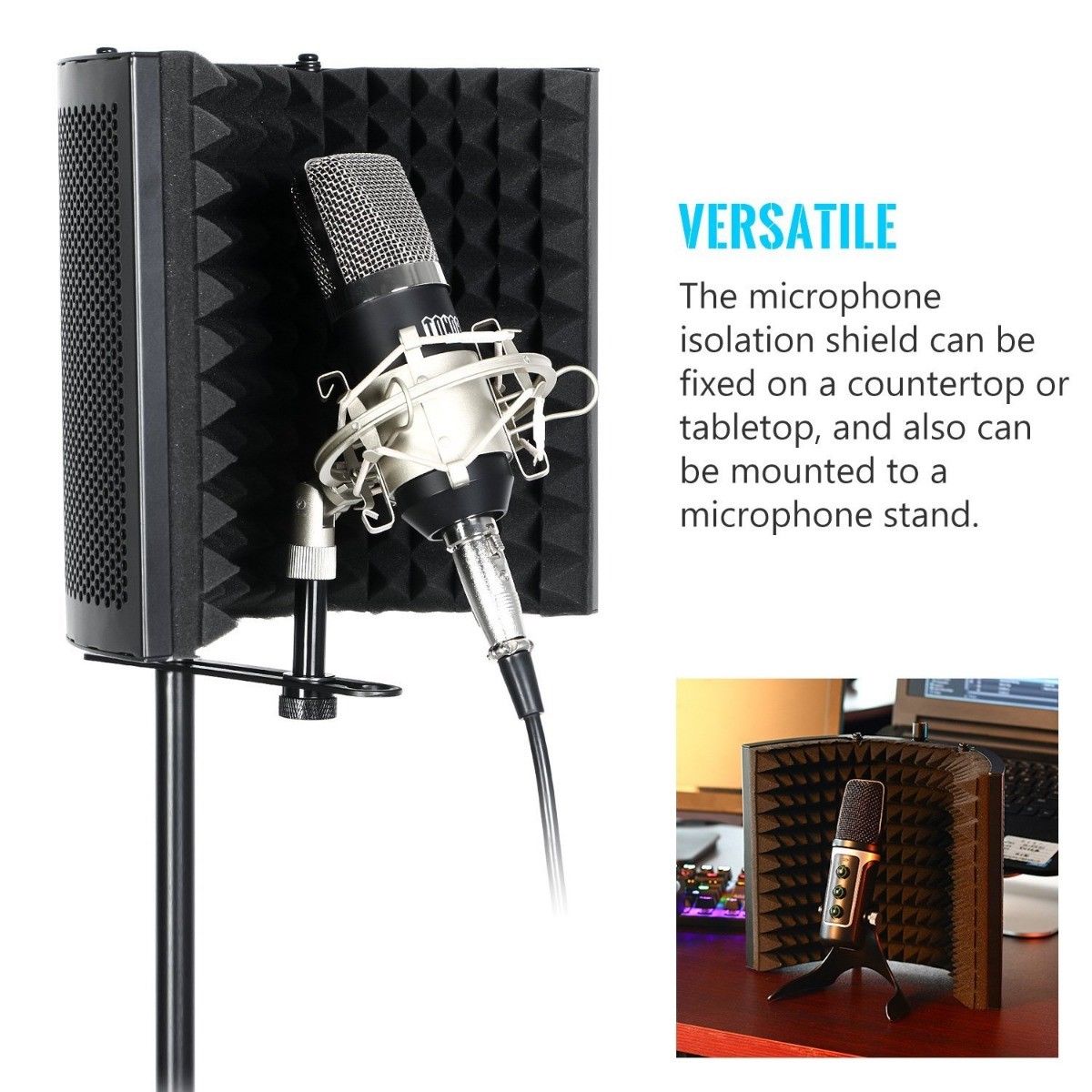 Microphone Isolation Shield for Studio Mic Sound