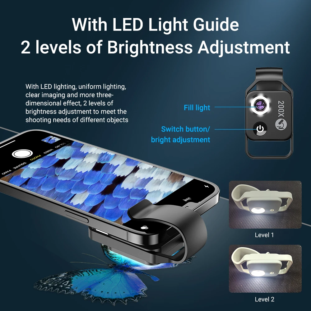200X Digital Zoom Lens for Mobile Phones (iPhone, Samsung & other Smartphones)