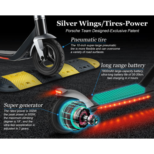 Mankeel Silver Wing Electric Scooter 10 Premium Porsche-Inspired Design