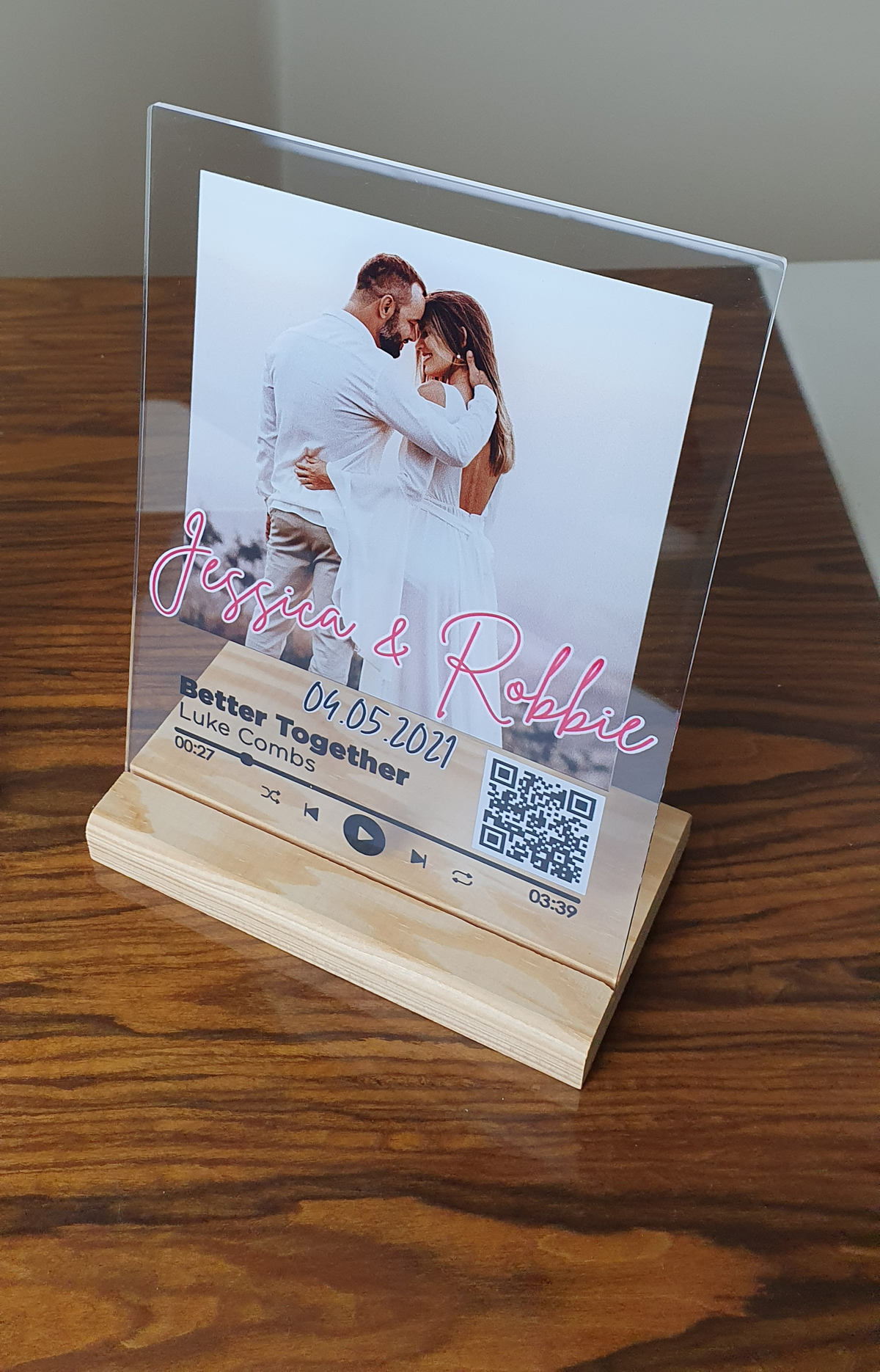 Personalized Gift Glass Art Music Plaque
