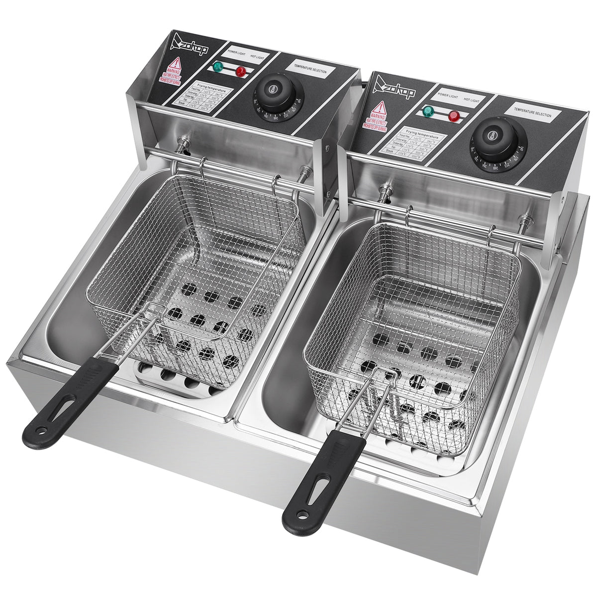Stainless Steel Double Cylinder Electric Fryer