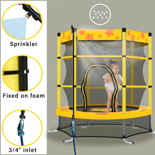 55 Inch Kids Outdoor Trampoline with Safety Enclosure