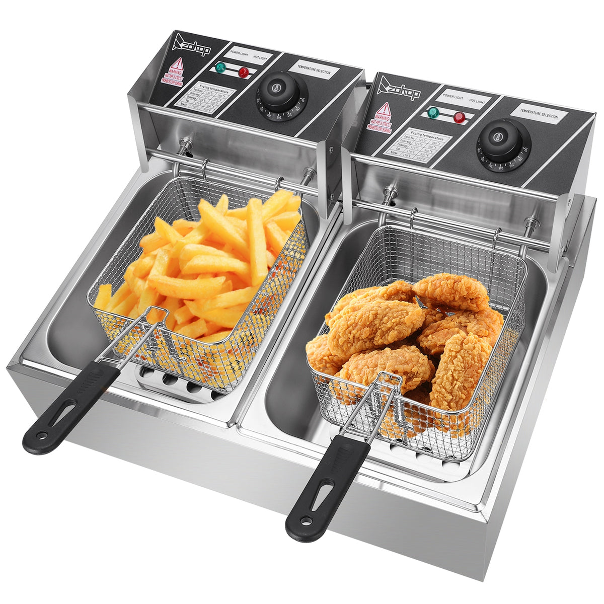 Stainless Steel Double Cylinder Electric Fryer