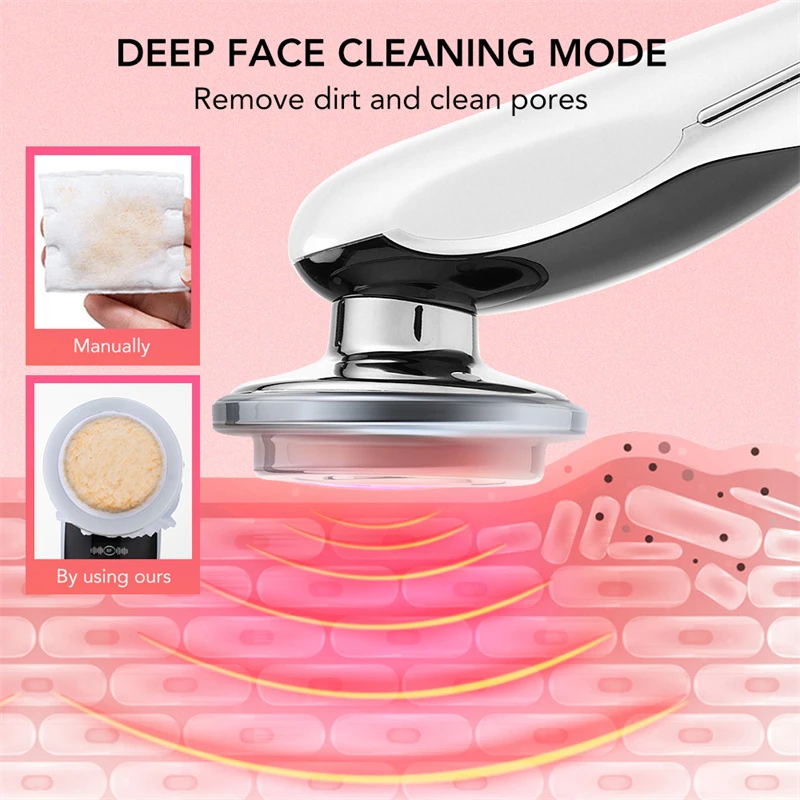 EMS Face Massager Anti Aging Therapy Hot Cool Facial Massager