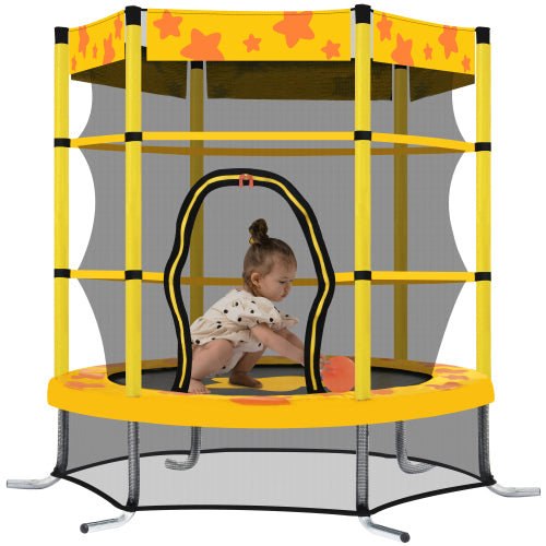 55 Inch Kids Outdoor Trampoline with Safety Enclosure
