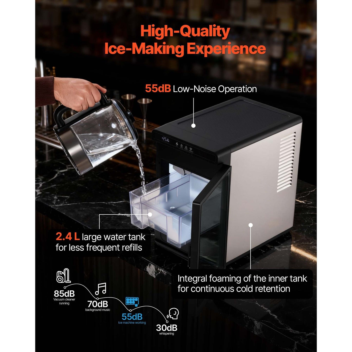 Countertop Ice Maker, 22 lbs per Day, Self-Cleaning Portable Machine