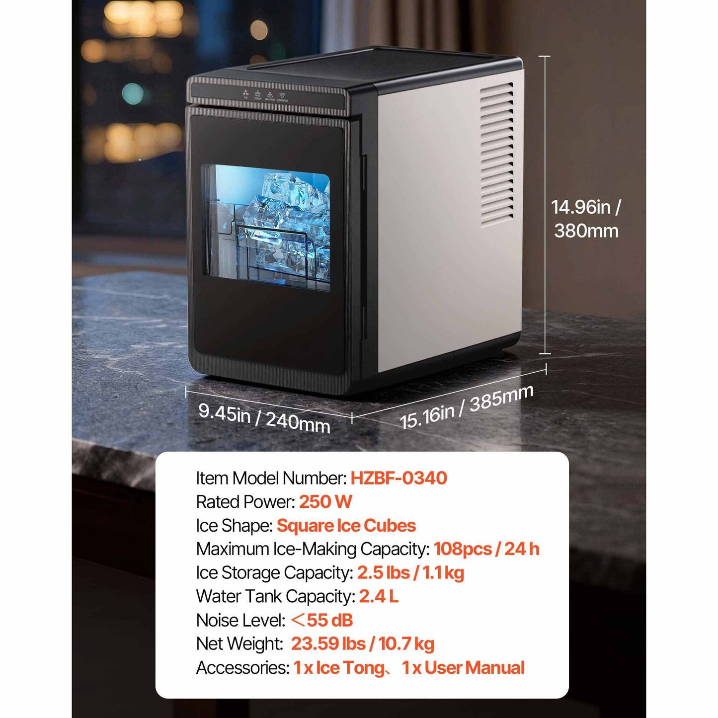 Countertop Ice Maker, 22 lbs per Day, Self-Cleaning Portable Machine
