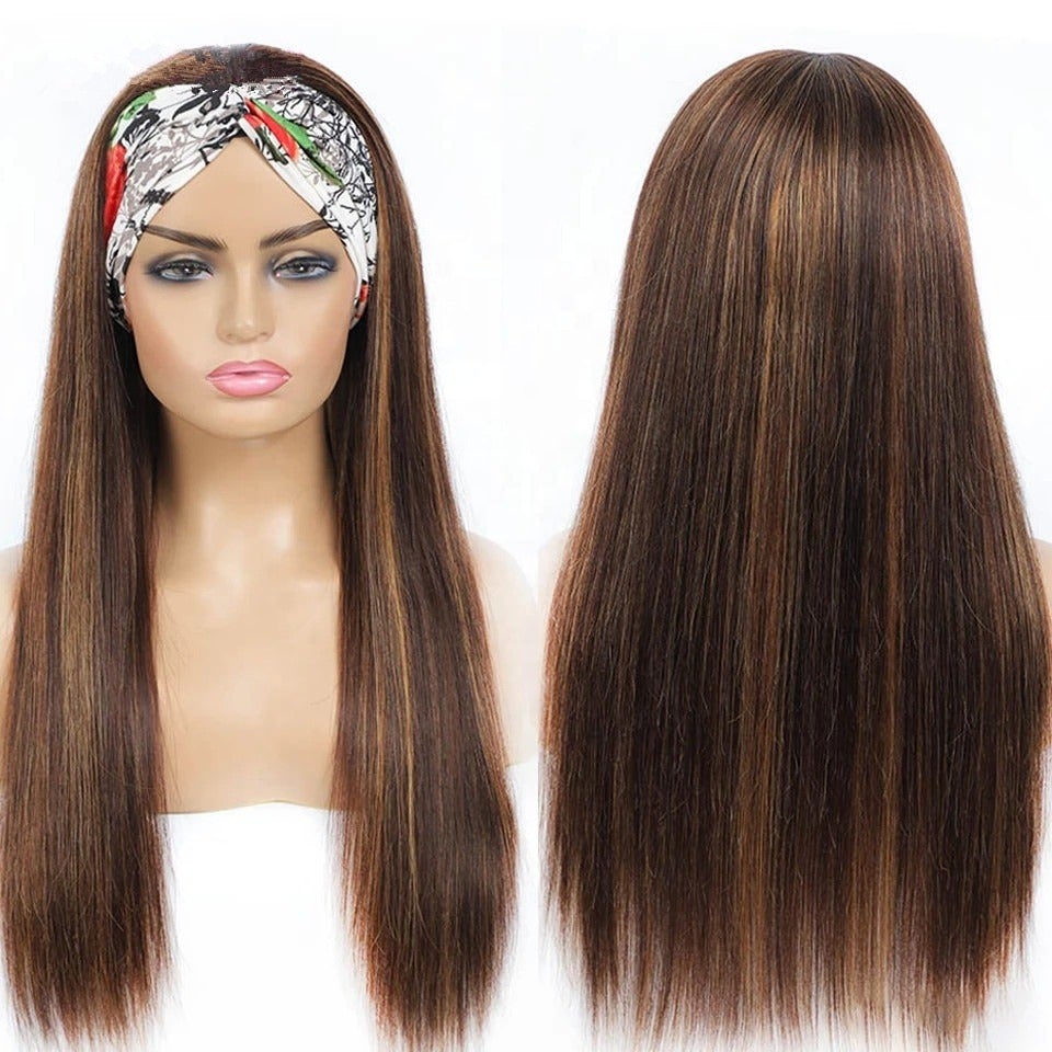 Piano Highlight Headband Body Wave Glueless Human Hair Wigs Virgin Hair