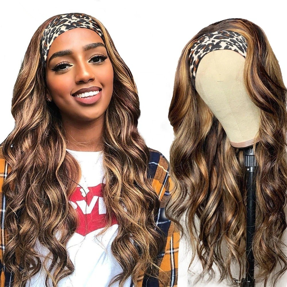 Piano Highlight Headband Body Wave Glueless Human Hair Wigs Virgin Hair