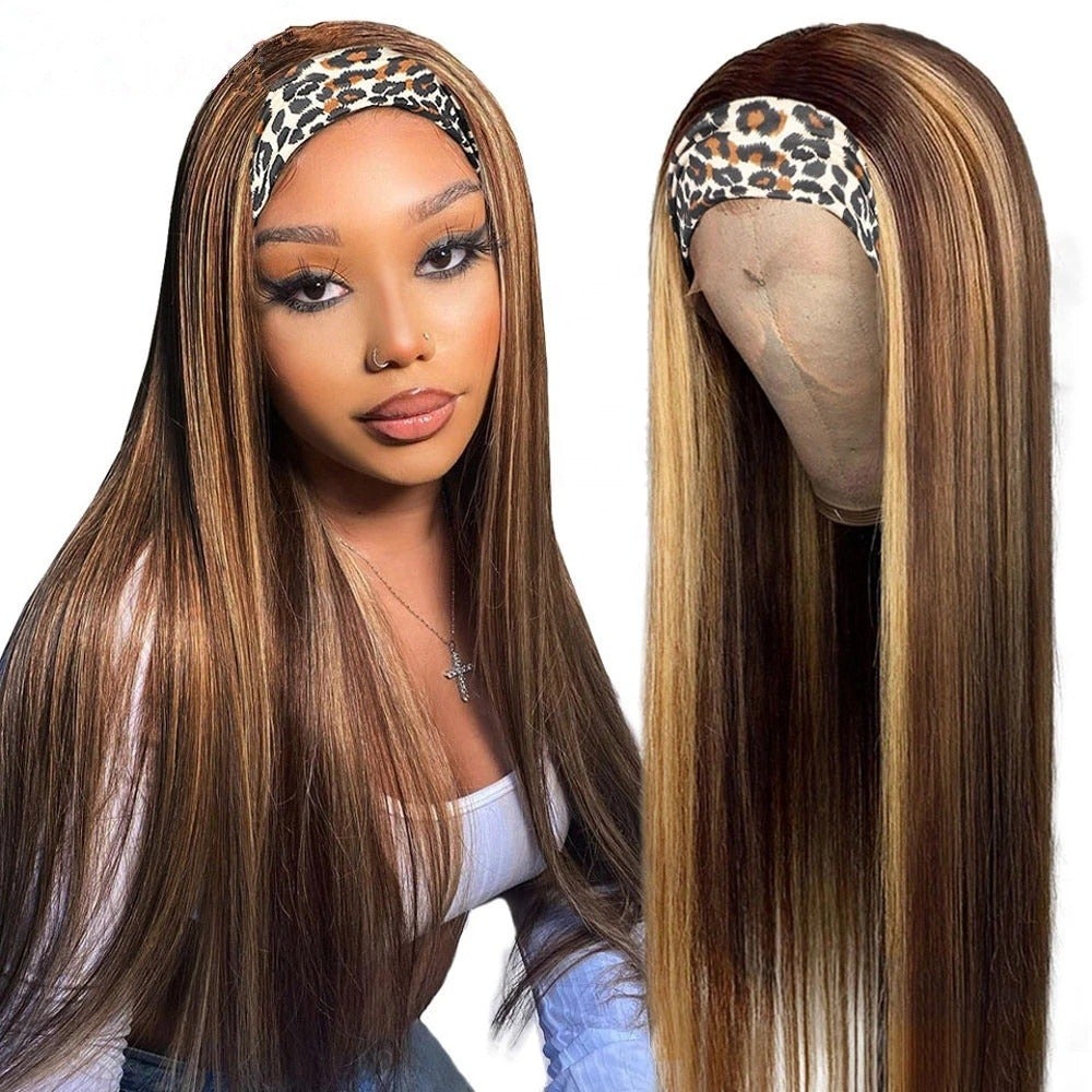 Piano Highlight Headband Body Wave Glueless Human Hair Wigs Virgin Hair