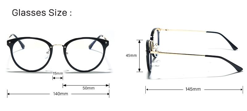 Anti Blue Computer Glasses Round Eye Glass Women & Men Blue Light