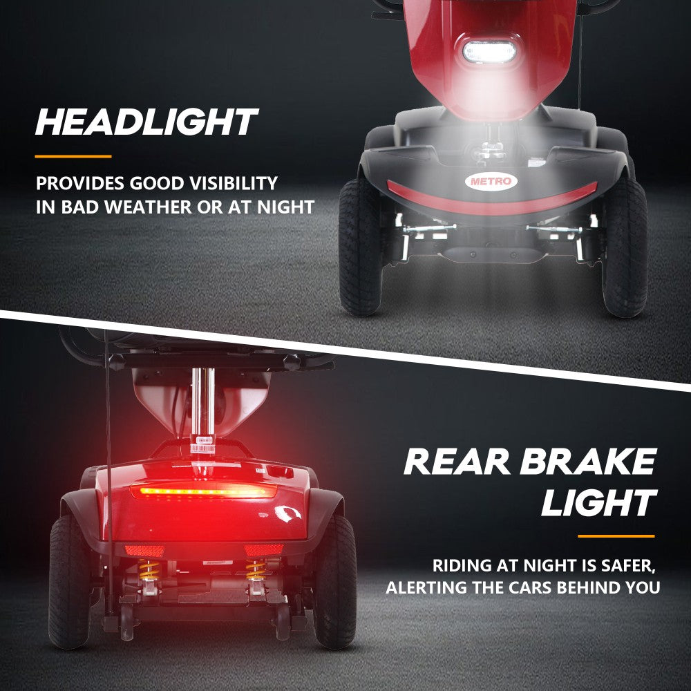 Outdoor compact mobility scooter with windshield