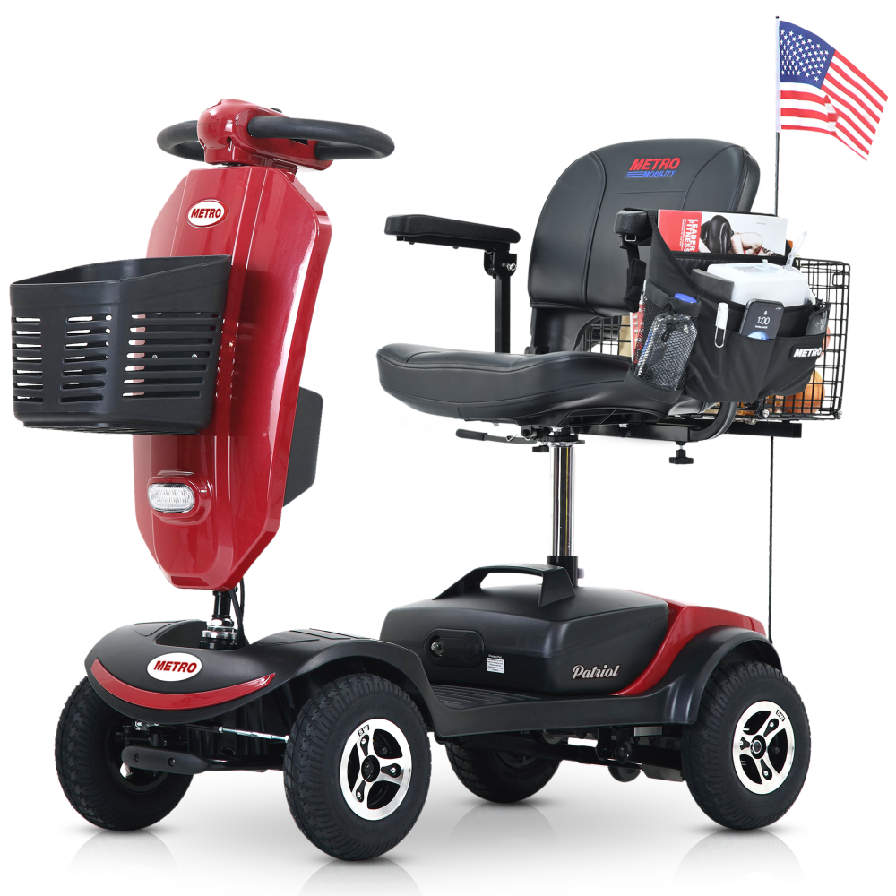 Outdoor compact mobility scooter with windshield