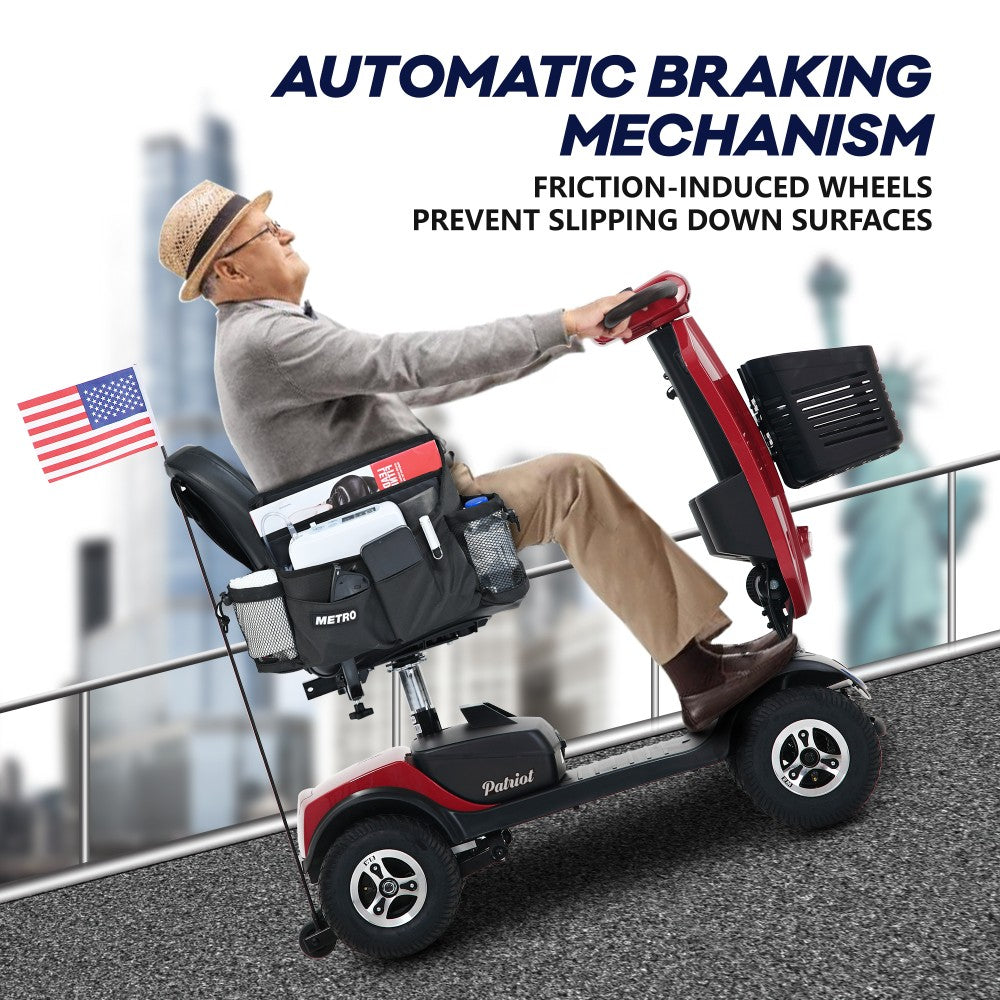 Outdoor compact mobility scooter with windshield