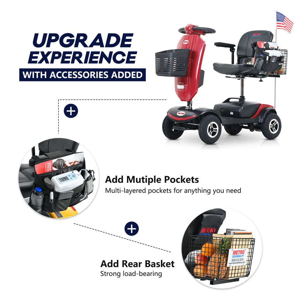 Outdoor compact mobility scooter with windshield